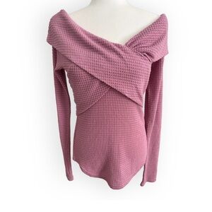 Free People Marley Off the Shoulder Knit Twist Top Size L